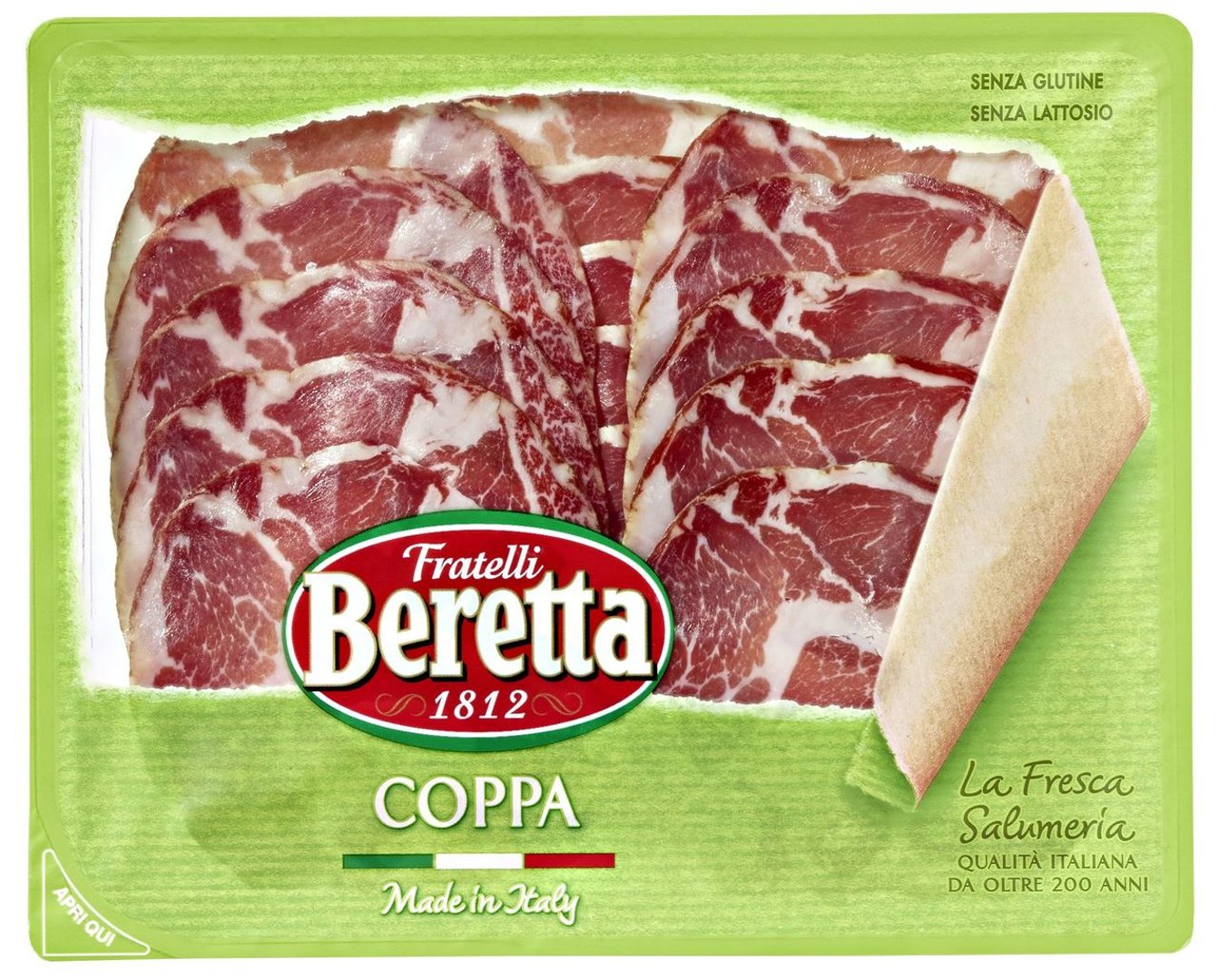 Beretta - Coppa Parma geschnitten Salami aus Italien, geschnitten 120 g