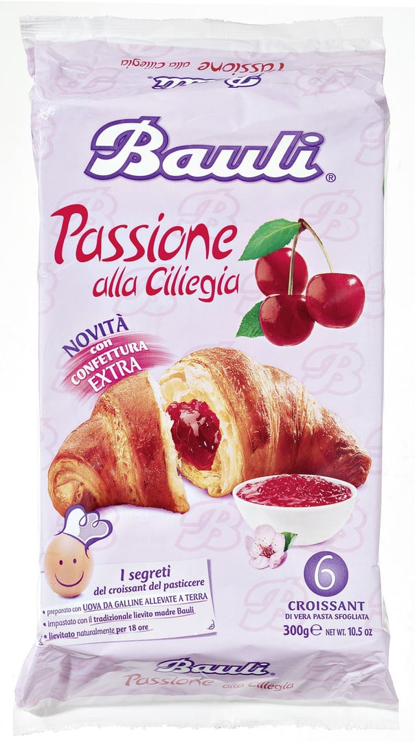 Bauli - Croissants Passione alla Ciliega mit Kirschfüllung, 6 Stück à 50 g 12 x 300 g