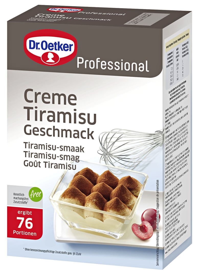 Dr. Oetker Professional - Creme Tiramisu 76 Portionen - 6 x 1 kg Packungen