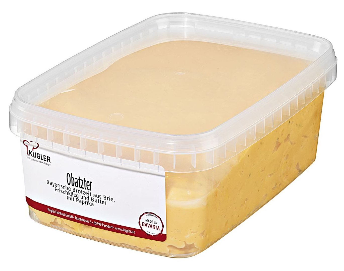 Kugler - Feinkost Obatzter Bayerische Brotzeit aus Brie, Frischkäse und Butter mit Paprika - 1 kg Schale