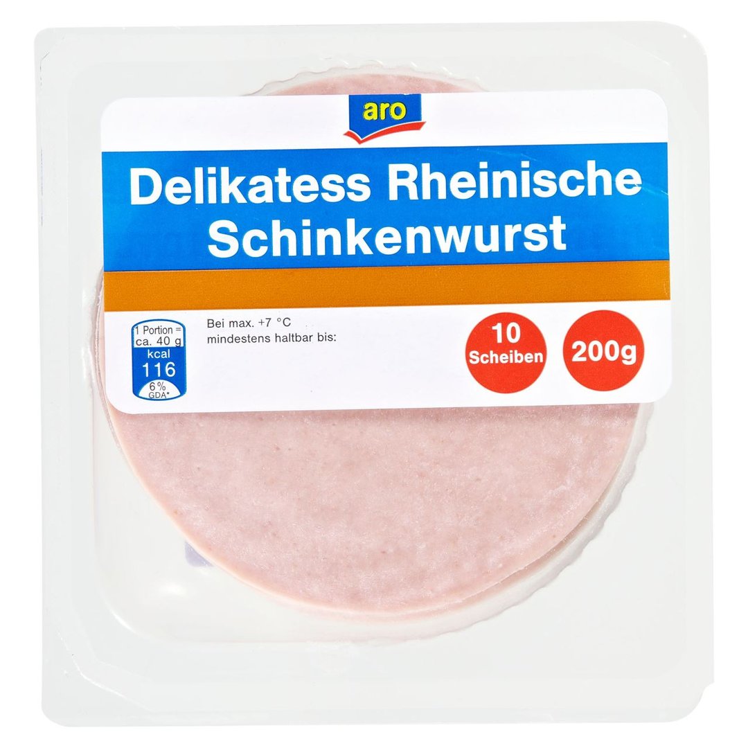 aro - Delikatess Rheinische Schinkenwurst geschnitten 12 x 200 g Packungen