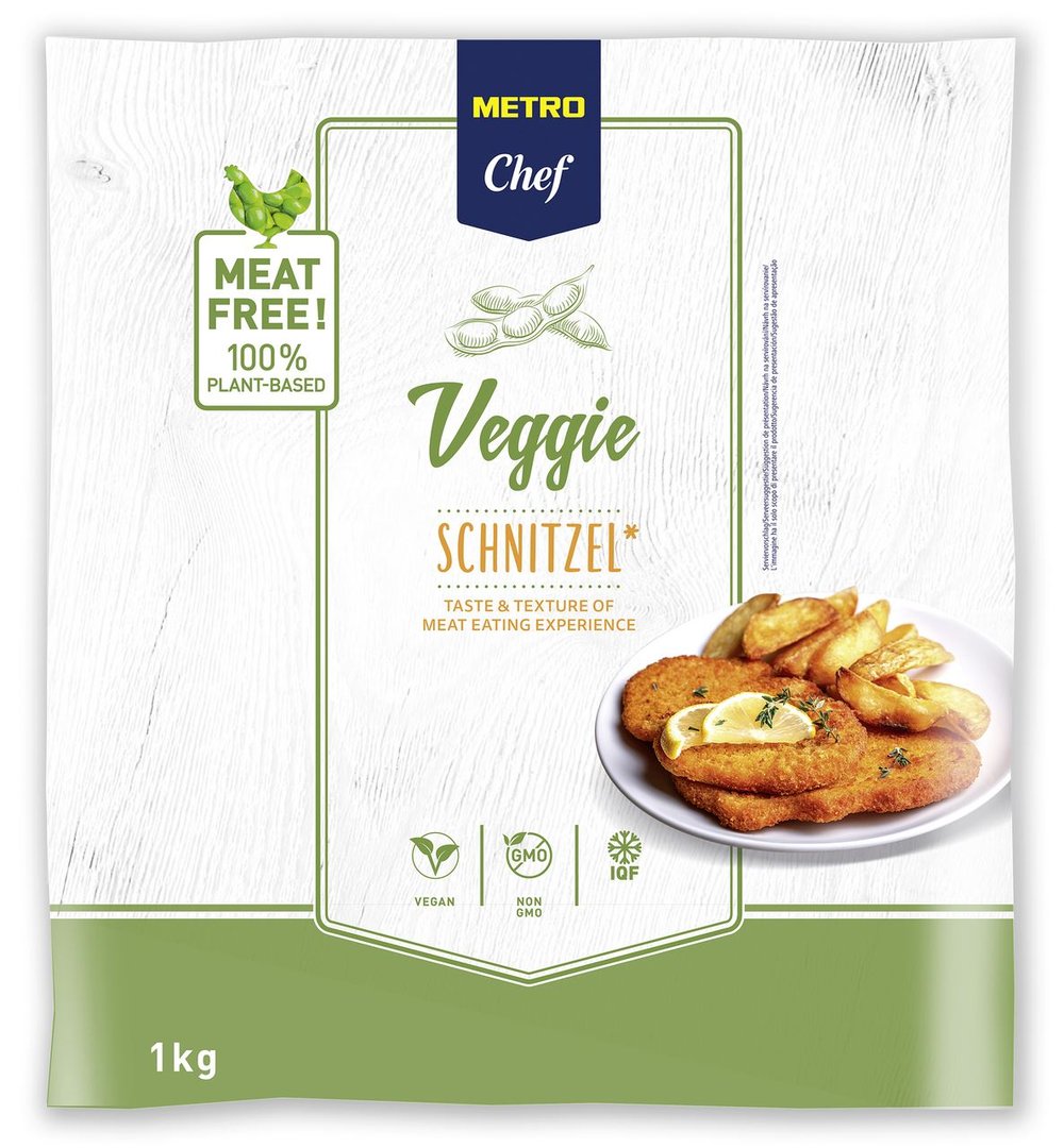 METRO Chef - Vegane Schnitzel IQF tiefgefroren ca. 100 g Stücke - 1 kg Packung