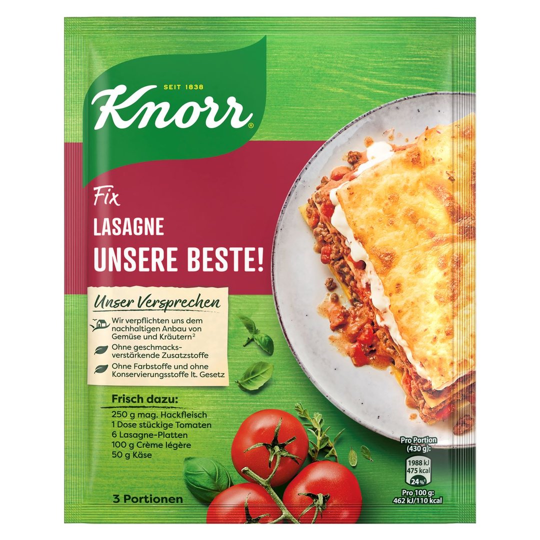 Knorr - Fix Lasagne Unsere Beste! - 1 x 53 g Beutel