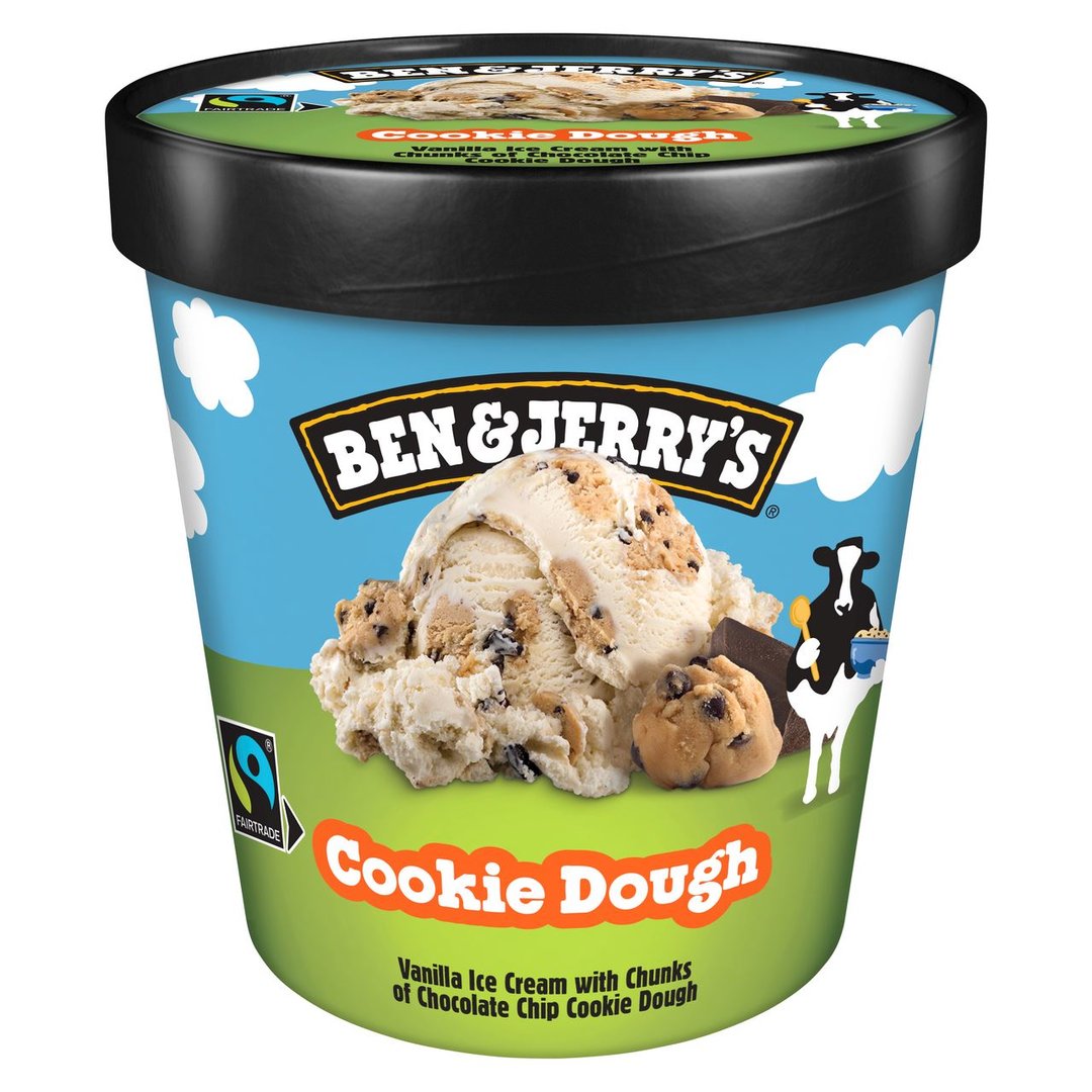 Ben & Jerry's Eiscreme Cookie Dough halal, tiefgefroren - 465 ml Packung