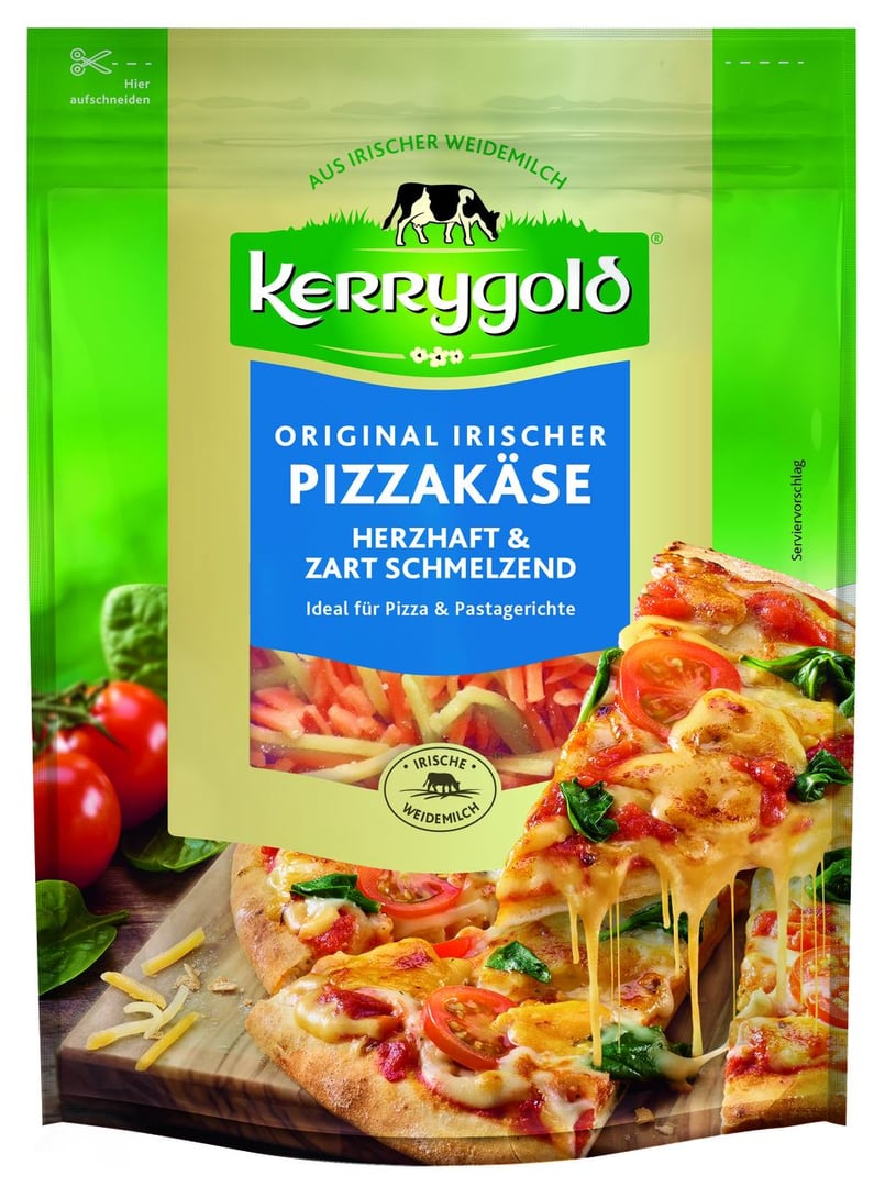 Kerrygold - Irischer Cheddar Pizza gerieben 32 % Fett - 1 x 150 g Beutel