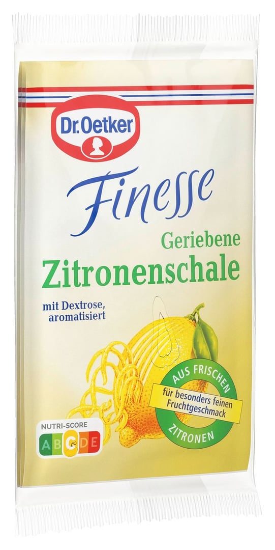 Dr. Oetker - Finesse Geriebene Zitronenschale 3er - 18 g Beutel