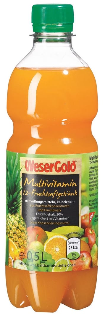 Wesergold - Multivitamin Drink PET Einweg - 500 ml Flasche