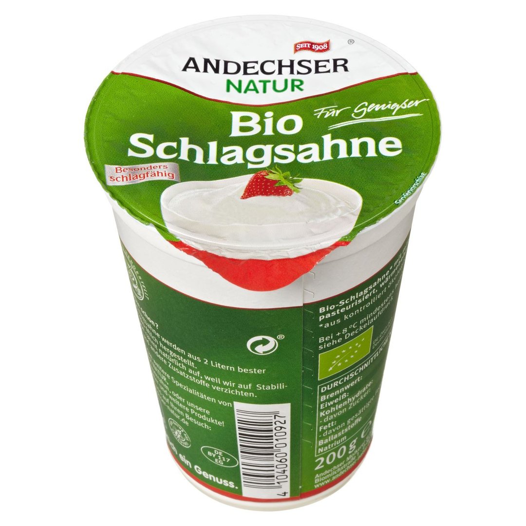 Andechser - Natur Bio Schlagsahne 32 % Fett 200 g Becher