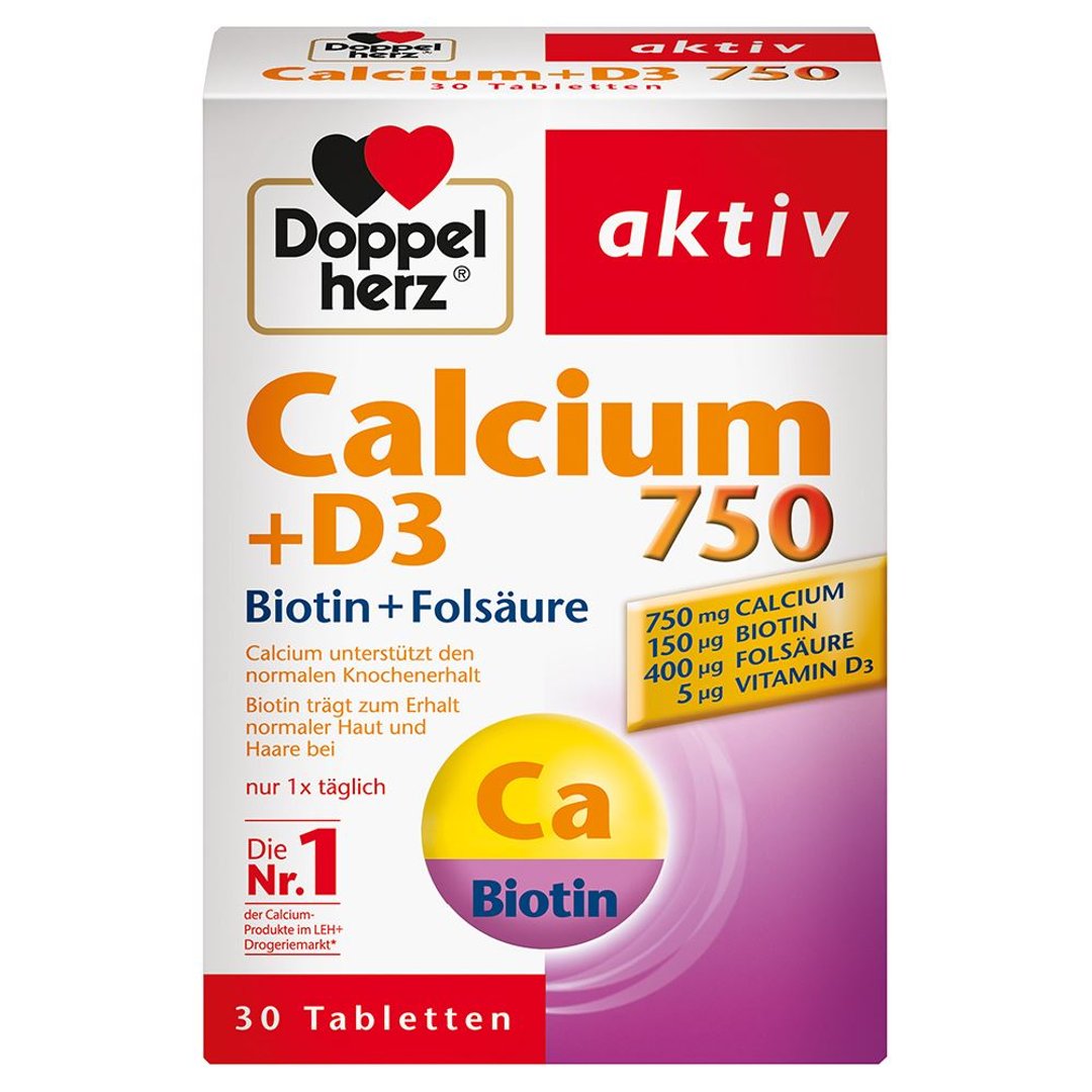 Doppelherz Calcium 750 + Vitamin D3 Tabletten - 1 Schachtel
