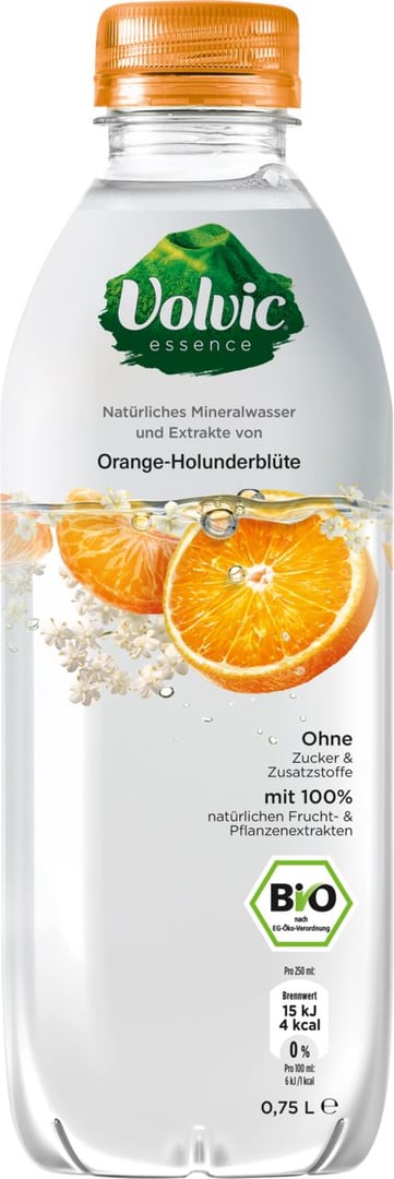 Volvic - Essence Orange Holunder PET Einweg - 6 x 0,75 l