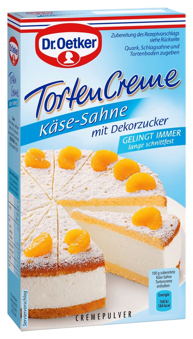 Dr. Oetker - Tortencreme Käse-Sahne 150 g Packung