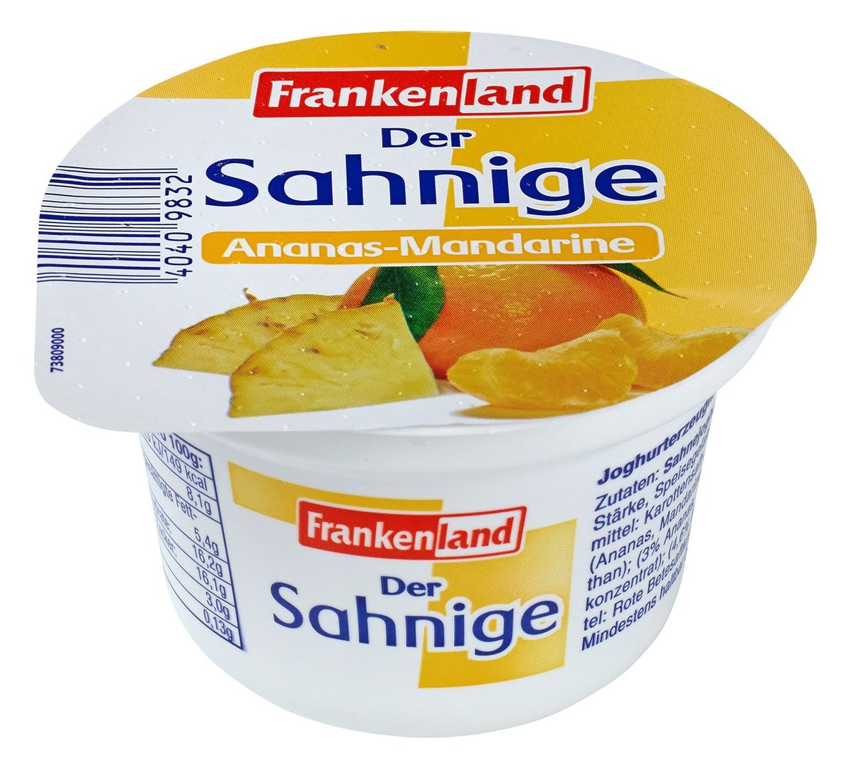 Frankenland - Der Sahnige Ananas-Mandarine 10 % Fett im Milchanteil - 75 g Becher