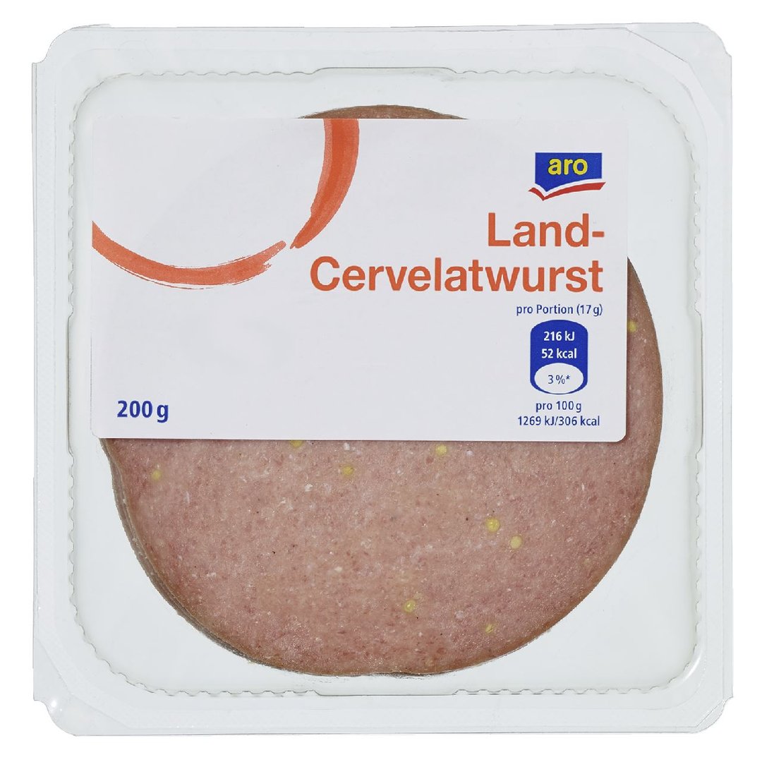 aro - Cervelatwurst geschnitten 12 Scheiben 200 g Packung