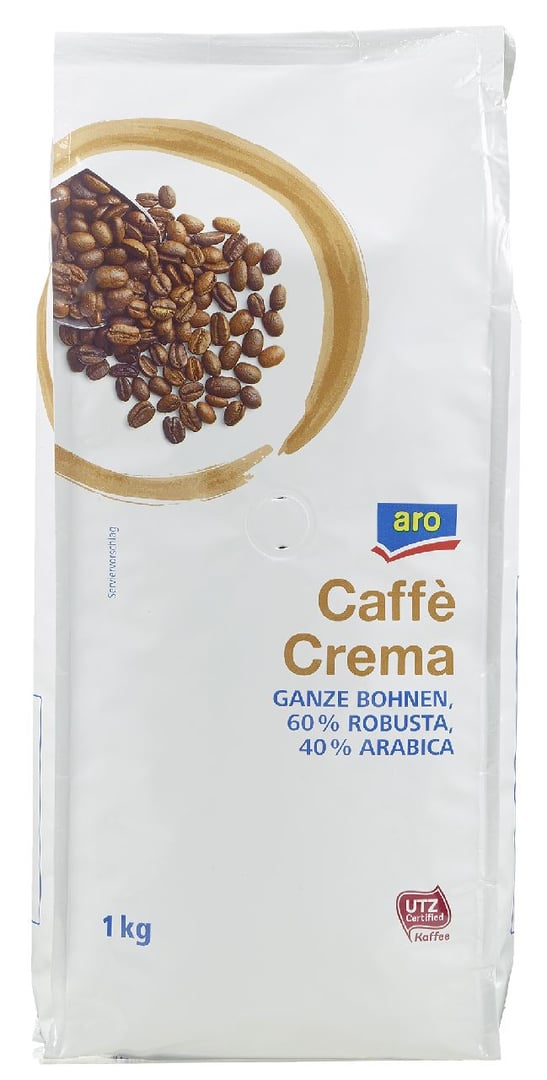 aro Kaffee Crema Bohnen - 1 x 1 kg Beutel