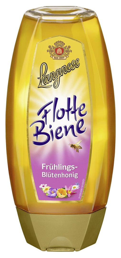 Langnese - Flotte Biene Frühlings-Blütenhonig flüssig 8 x 500 g Flaschen