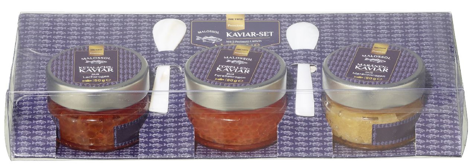 METRO Premium - Malossol Kaviar-Set, 3-fach sortiert - 150 g Packung