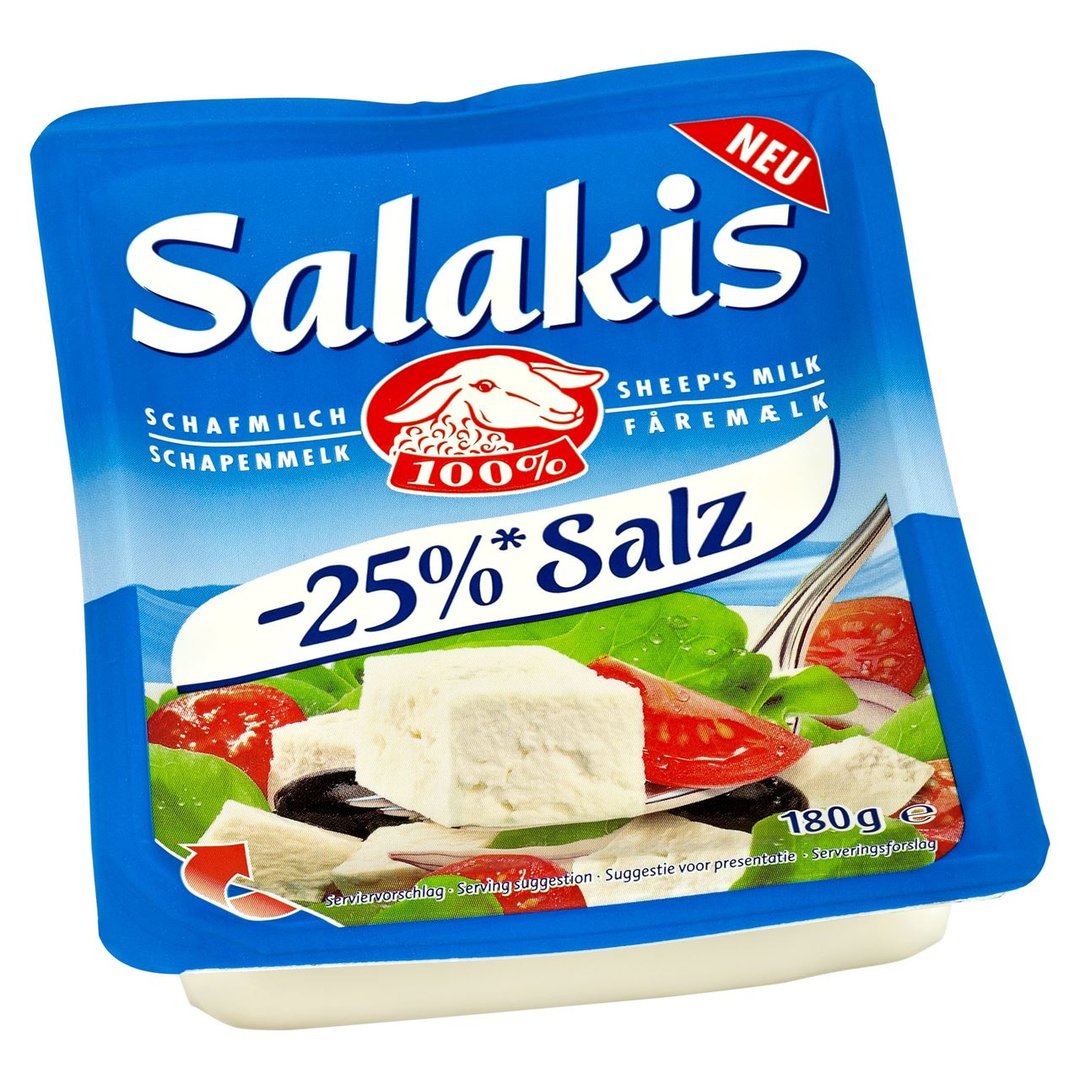 Salakis - Schafskäse in Salzlake gereift -25 % Salz, 48 % Fett i. Tr. 180 g