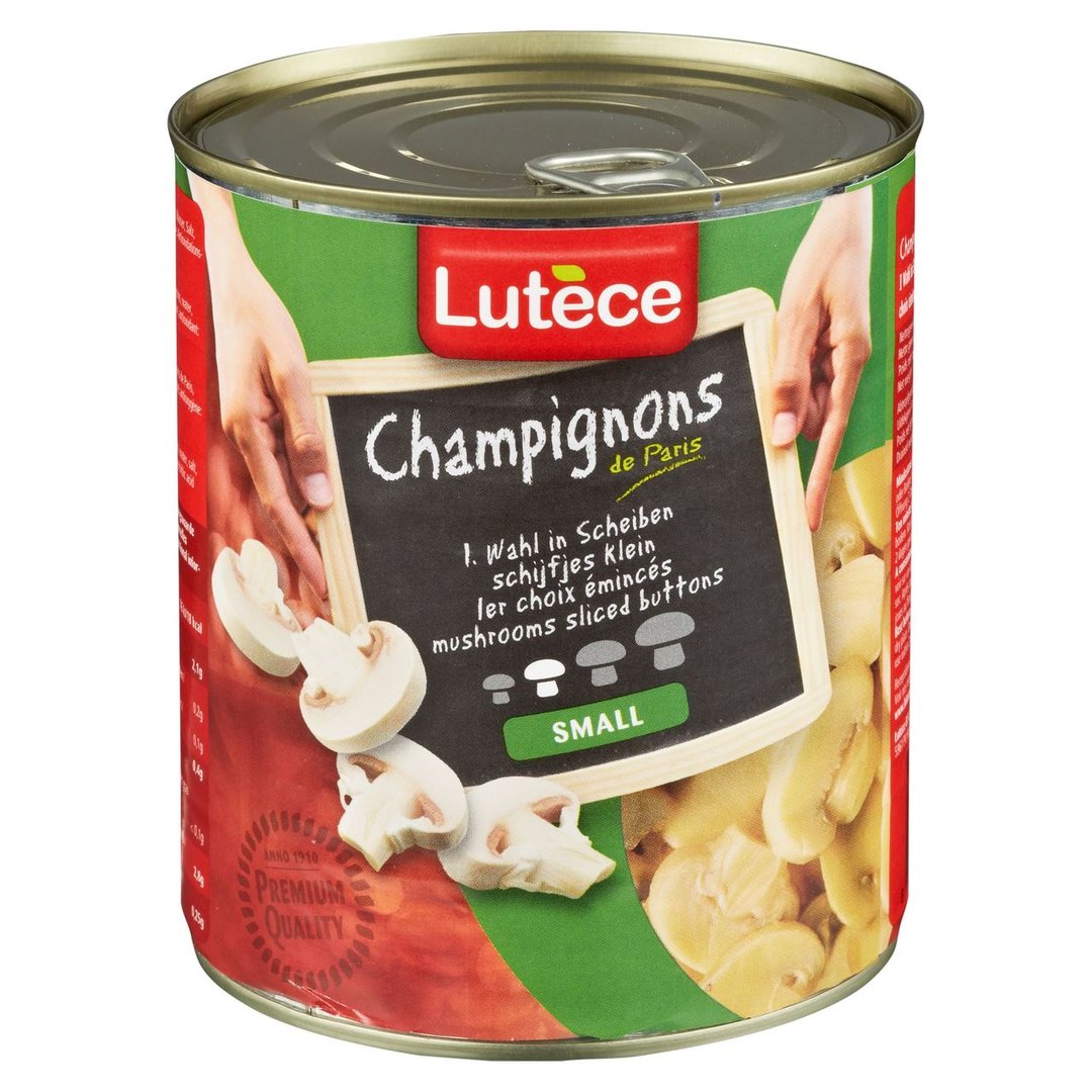 Lutèce - Champignons de Paris 1. Wahl, klein, in Scheiben - 850 ml Dose