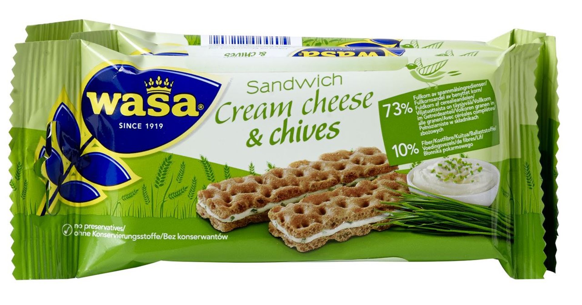 Wasa - Sandwich Käse & Schnittlauch 3 Stück á 37 g 8 Packungen