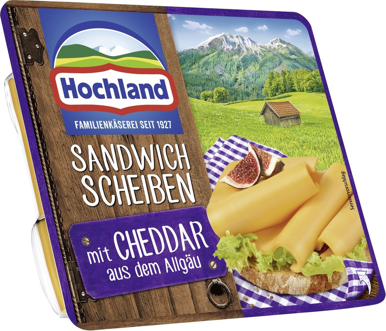 Hochland - Sandwich Scheiben Cheddar 51 % Fett - 1 x 150 g Stück