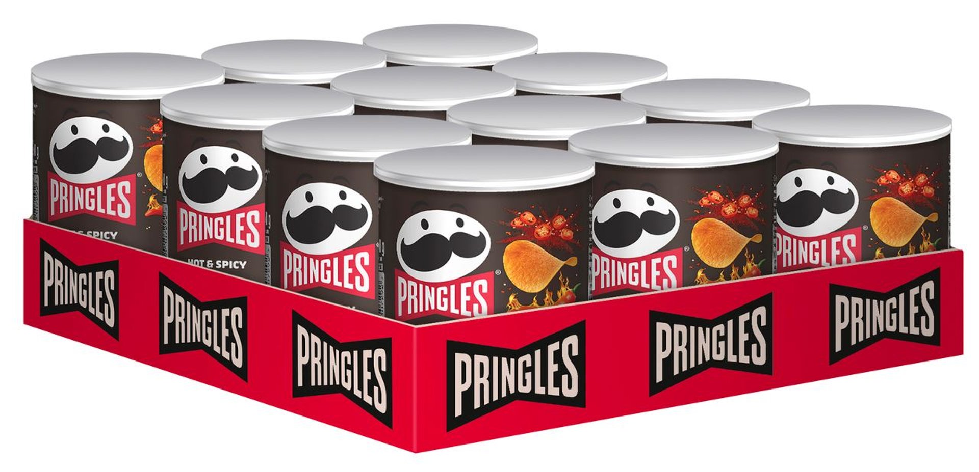 Pringles - Hot & Spicy 12 x 40 g Dosen