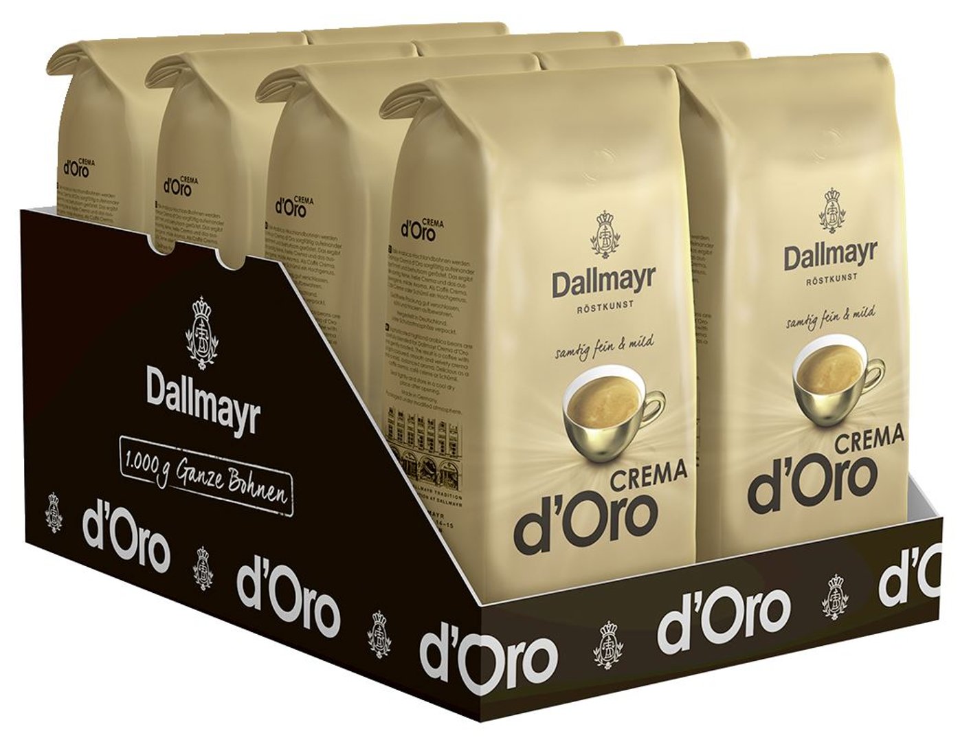 Dallmayr - Kaffee Crema d'Oro - 8 x 1,00 kg Beutel