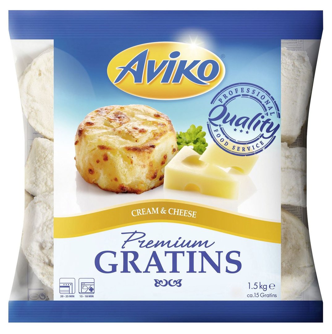 Aviko - Creamy Gratins Cheese & Cream tiefgefroren 6 x 1,5 kg Beutel