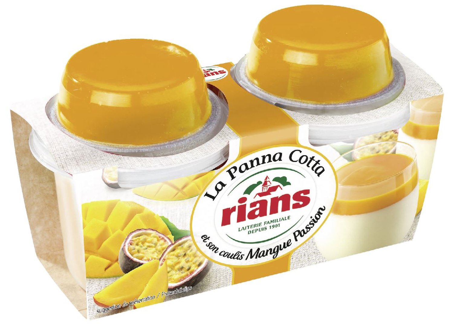 Rians - Dessert Panna Cotta Mango/Passionsfrucht - 240 g Packung