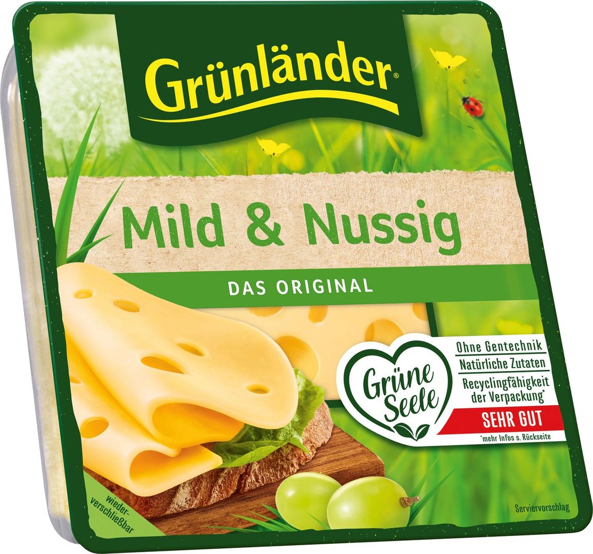 Grünländer - Scheiben Mild & Nussig gekühlt - 140 g Stück