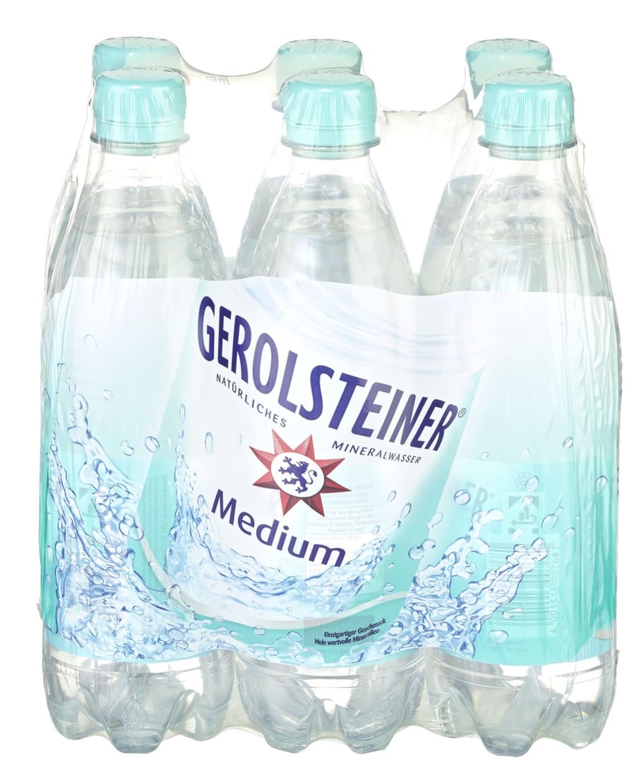 Gerolsteiner - Natürliches Mineralwasser Medium 6 x 0,5 l Flaschen