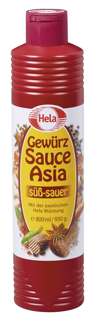 Hela - Gewürzsauce Asia süß-sauer 12 x 800 ml Flaschen