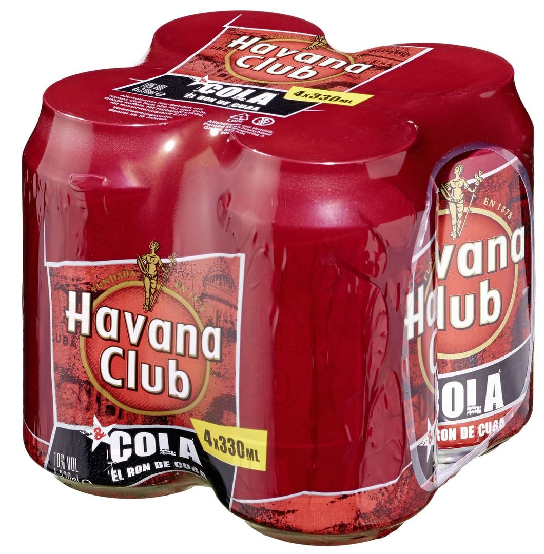 Havana Club - & Cola 10 % Vol. 4 x 0,33 l Dosen