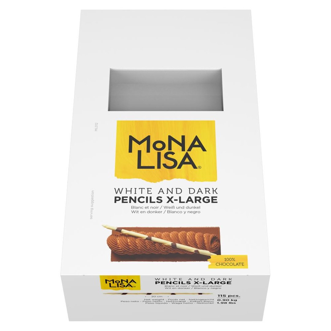 Mona Lisa - Schokodekor Dark & White Chocolate Pencils XL - 1 x 900 g Schachtel